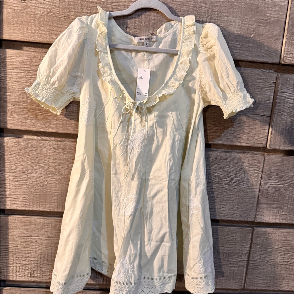 Urban Outfitters Mint Green Ruffle Mini Dress